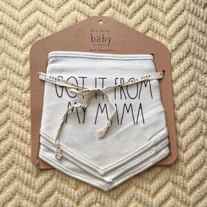 Rae Dunn Baby White Bandana Bibs Set - Got It From My Mama
